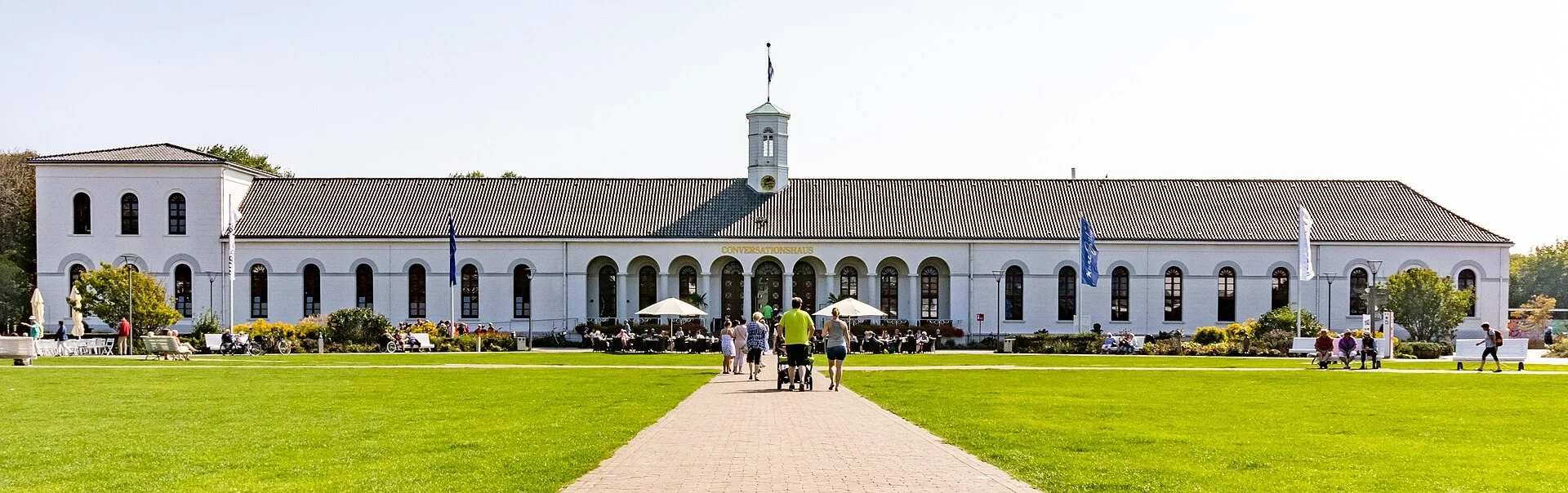 Conversationshaus on Norderney’s Kurplatz in daylight